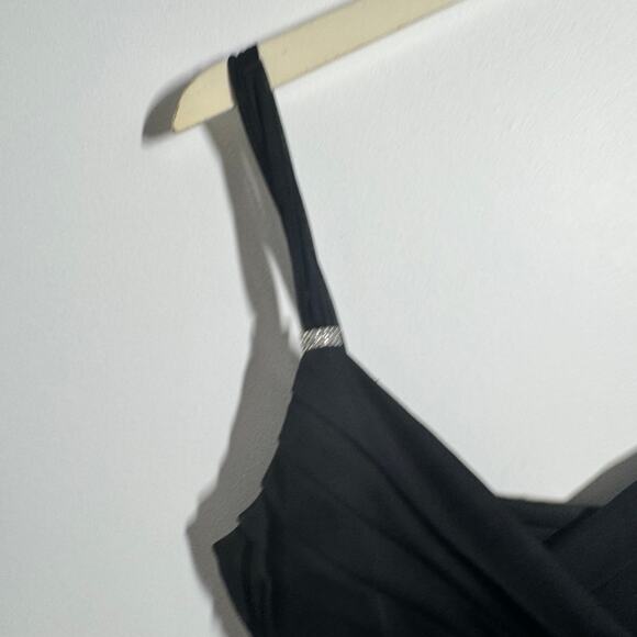 Scarlett Nite Dress Juniors 8 Black Blink Strap Midi Asym Hem Whimsygoth Witchy - Picture 5 of 11